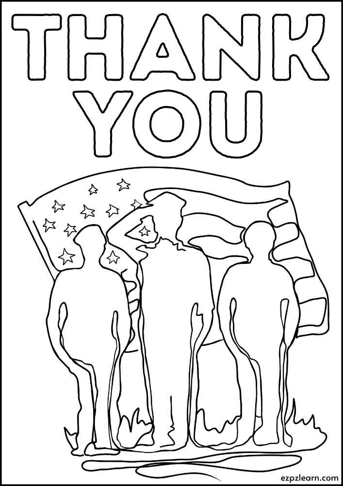 Thank You Troops Coloring Pages